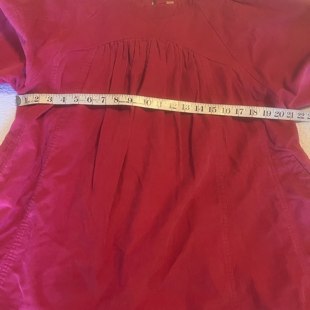Free People Women's XS Pink Corduroy Puff Sleeve Tunic Top - Picture 15 of 16